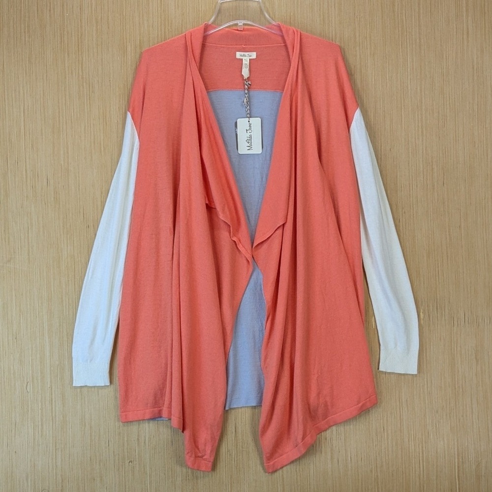 Matilda Jane Women Colorblock Open Front‎ Cardigan Large Colorful Layering NWT